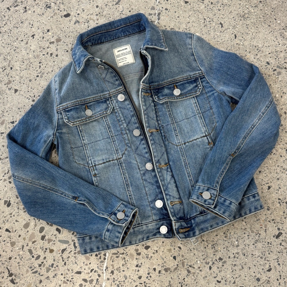 Zadig & Voltaire Kioky Denim Jean Jacket - Size XS - EUC - Medium Blue Wash